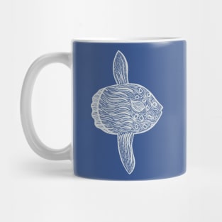 Ocean Sunfish or Mola Mola - hand drawn fish design Mug